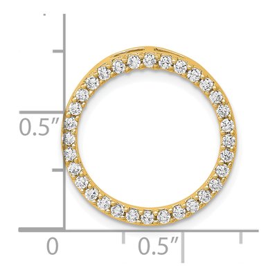 14K Yellow Gold 1/2 ct tw Diamond Circle Slide Pendant – view 4
