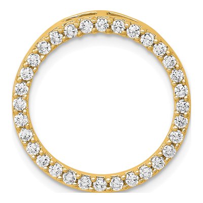 14K Yellow Gold 1/2 ct tw Diamond Circle Slide Pendant