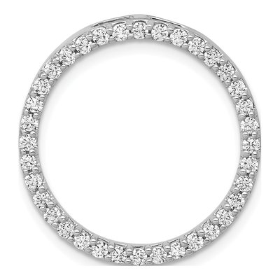 14K White Gold 3/4 ct tw Lab-Grown Diamond Circle Slide Pendant