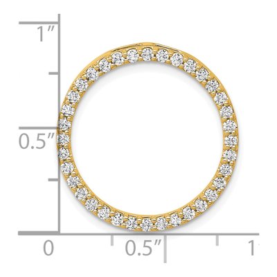 14K Yellow Gold 3/4 ct tw Diamond Circle Slide Pendant – view 4