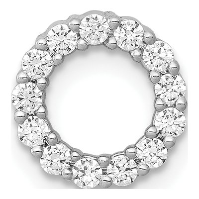 10K White Gold 1/4 ct tw Diamond Circle Slide Pendant