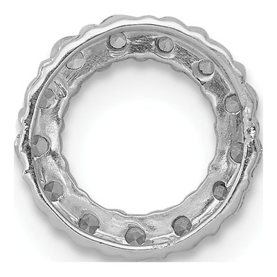 14K White Gold 1/4 ct tw Diamond Circle Slide Pendant – view 4