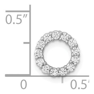 14K White Gold 1/4 ct tw Diamond Circle Slide Pendant – view 5