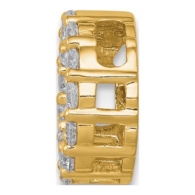 14K Yellow Gold 1/4 ct tw Diamond Circle Slide Pendant – view 2