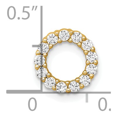 14K Yellow Gold 1/4 ct tw Diamond Circle Slide Pendant – view 4