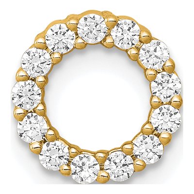 14K Yellow Gold 1/4 ct tw Diamond Circle Slide Pendant