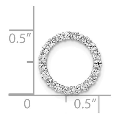 14K White Gold 3/8 ct tw Diamond Circle Slide Pendant – view 4