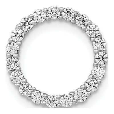 14K White Gold 3/8 ct tw Diamond Circle Slide Pendant