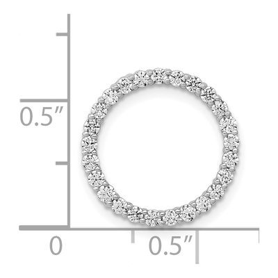 14K White Gold 1/2 ct tw Diamond Circle Slide Pendant – view 5
