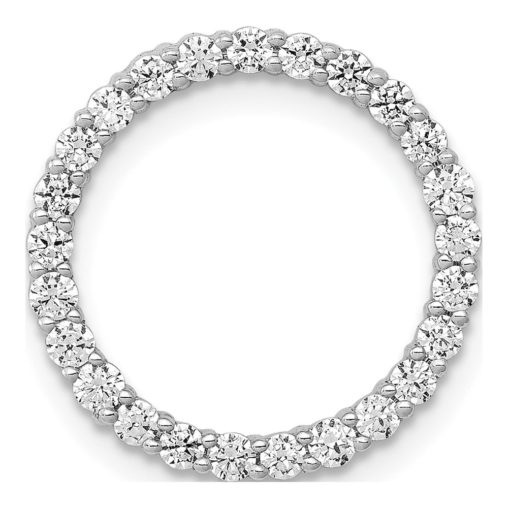 14K White Gold Rhodium-Plated 1/2 Carat Diamond Circle Chain Slide