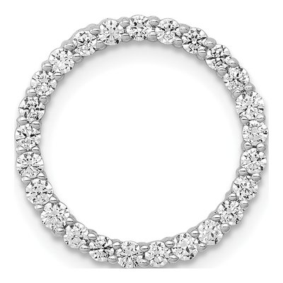 14K White Gold 1/2 ct tw Diamond Circle Slide Pendant