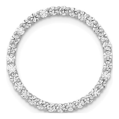 14K White Gold 5/8 ct tw Diamond Circle Slide Pendant