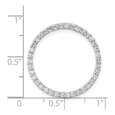 14K White Gold 3/4 ct tw Diamond Circle Slide Pendant – view 5