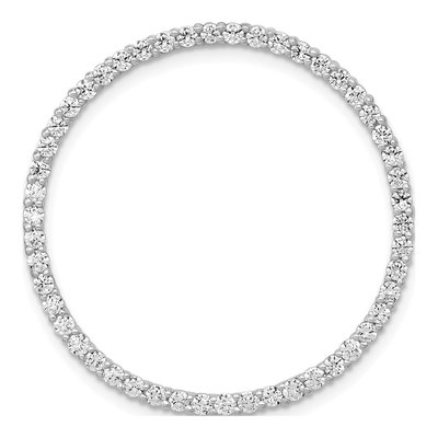 14K White Gold 1 ct tw Diamond Circle Slide Pendant