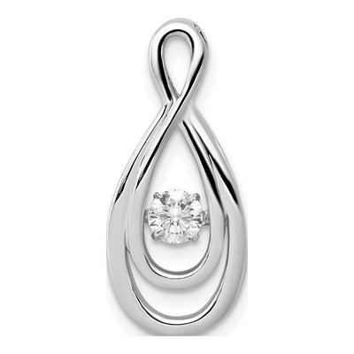 14K White Gold 1/4 ct tw Diamond Moving Infinity Slide Pendant