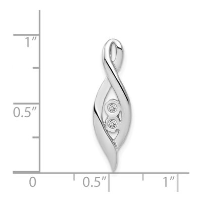 14K White Gold 1/20 ct tw Diamond Fancy Slide Pendant – view 5