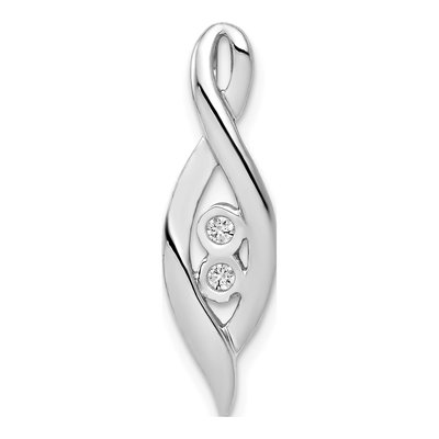 14K White Gold 1/20 ct tw Diamond Fancy Slide Pendant