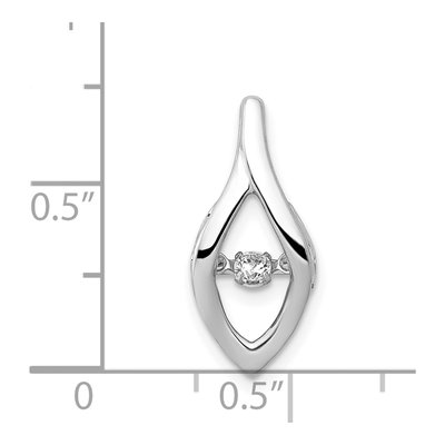 14K White Gold 1/10 ct tw Diamond Moving Slide Pendant – view 5