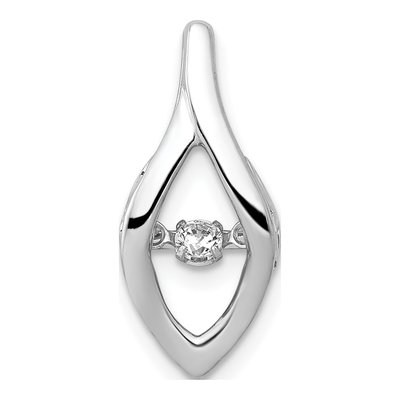 14K White Gold 1/10 ct tw Diamond Moving Slide Pendant