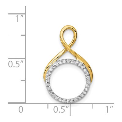 14K Two-Tone Gold 1/10 ct tw Diamond Fancy Circle Slide Pendant – view 5