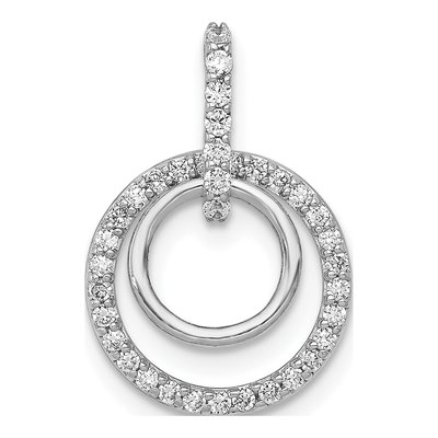 10K White Gold 1/4 ct tw Diamond Double Circle Pendant