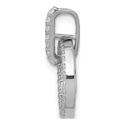 14K White Gold 1/4 ct tw Diamond Double Circle Pendant – view 3
