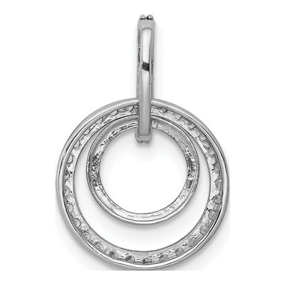 14K White Gold 1/4 ct tw Diamond Double Circle Pendant – view 4