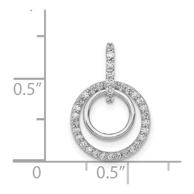 14K White Gold 1/4 ct tw Diamond Double Circle Pendant – view 5