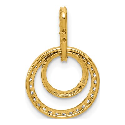 14K Yellow Gold 1/4 ct tw Diamond Double Circle Pendant – view 3