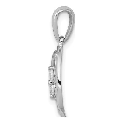 14K White Gold 1/8 ct tw Diamond Oval Pendant – view 3
