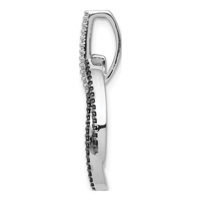 14K White Gold 1/3 ct tw Diamond Oval Slide Pendant – view 2