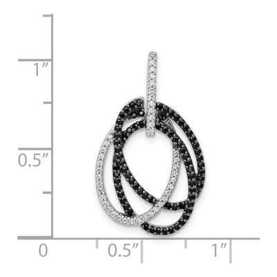14K White Gold 1/3 ct tw Diamond Oval Slide Pendant – view 3