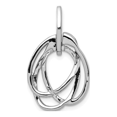 14K White Gold 1/3 ct tw Diamond Oval Slide Pendant – view 4
