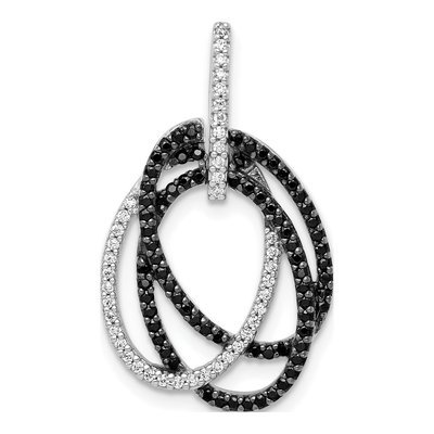 14K White Gold 1/3 ct tw Diamond Oval Slide Pendant
