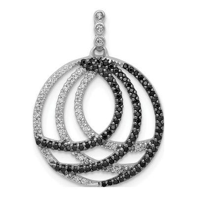14K White Gold 3/8 ct tw Diamond Fancy Circle Slide Pendant