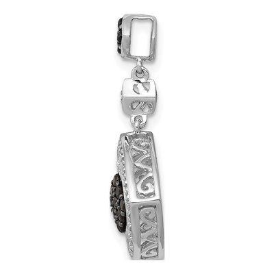 14K White Gold 1/4 ct tw Diamond Square Slide Pendant – view 3