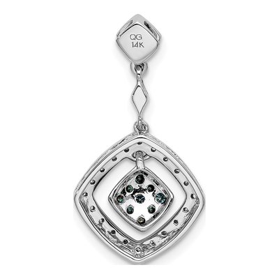 14K White Gold 1/4 ct tw Diamond Square Slide Pendant – view 4