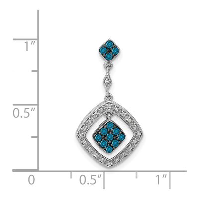 14K White Gold 1/4 ct tw Diamond Square Slide Pendant – view 5