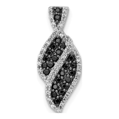 14K White Gold 1/3 ct tw Diamond Curve Slide Pendant