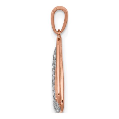 14K Rose Gold 1/6 ct tw Diamond Double Triangle Pendant – view 3