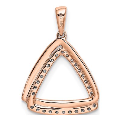 14K Rose Gold 1/6 ct tw Diamond Double Triangle Pendant – view 4