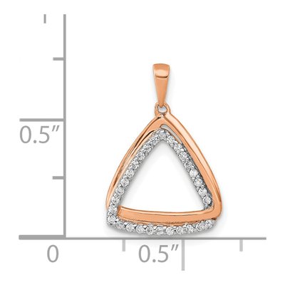 14K Rose Gold 1/6 ct tw Diamond Double Triangle Pendant – view 5