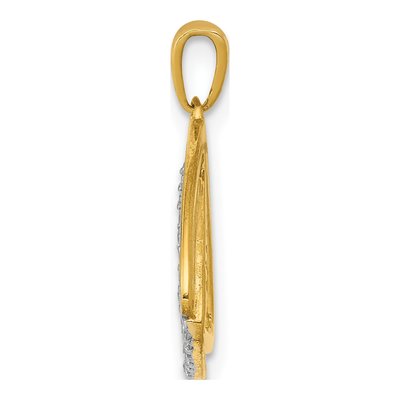 14K Yellow Gold 1/6 ct tw Diamond Double Triangle Pendant – view 3