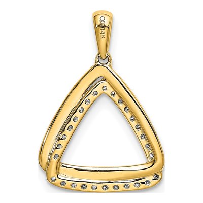 14K Yellow Gold 1/6 ct tw Diamond Double Triangle Pendant – view 4