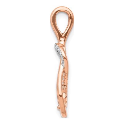 14K Rose Gold 1/6 ct tw Diamond Knot Slide Pendant – view 3