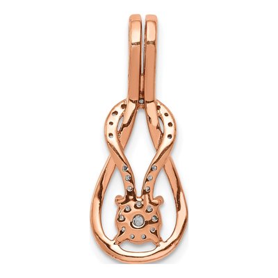 14K Rose Gold 1/6 ct tw Diamond Knot Slide Pendant – view 4