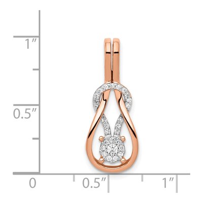 14K Rose Gold 1/6 ct tw Diamond Knot Slide Pendant – view 5