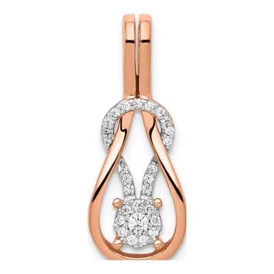 14K Rose Gold 1/6 ct tw Diamond Knot Slide Pendant