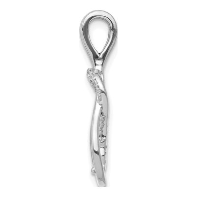 14K White Gold 1/6 ct tw Diamond Knot Slide Pendant – view 2