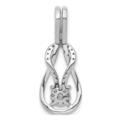 14K White Gold 1/6 ct tw Diamond Knot Slide Pendant – view 3